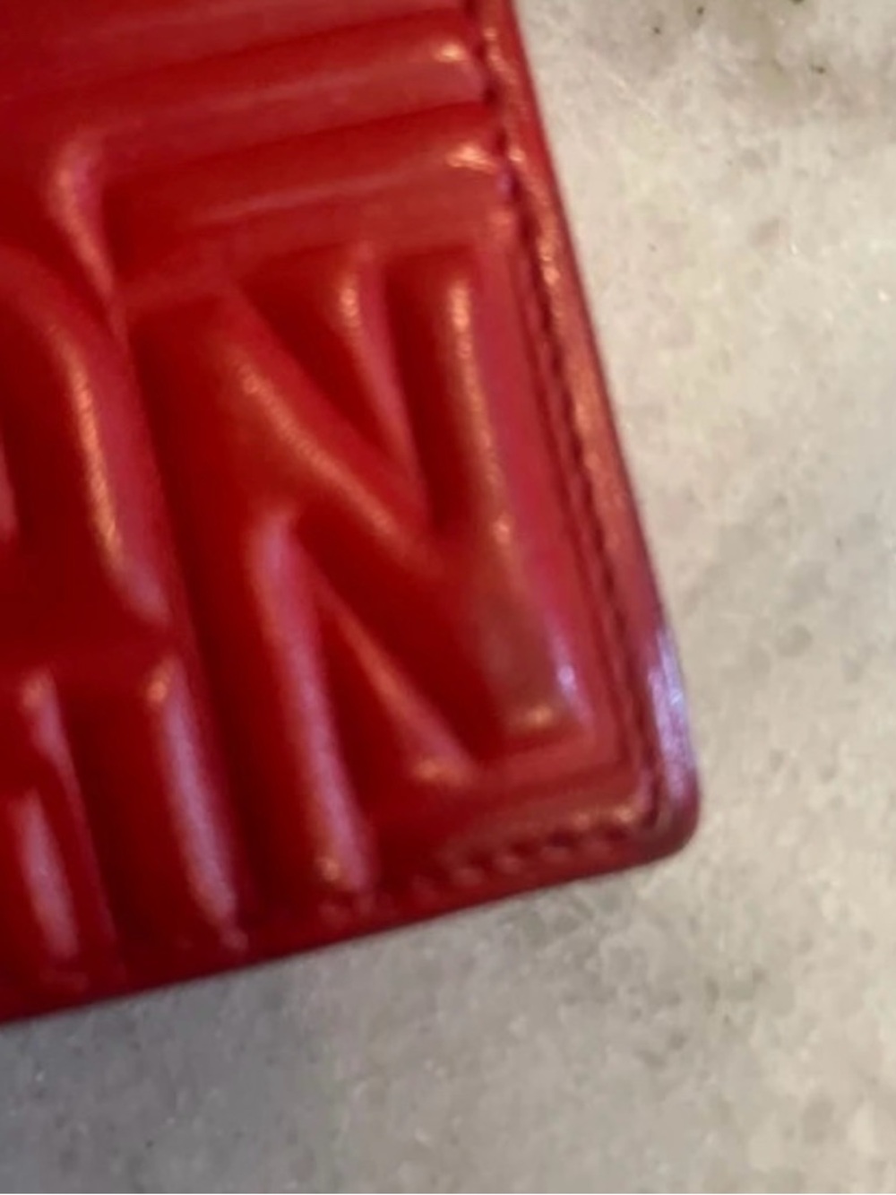 Fendi Red Embossed FF Logo Leather Clutch w/ Metal chain crossbody - Picture 8 of 12